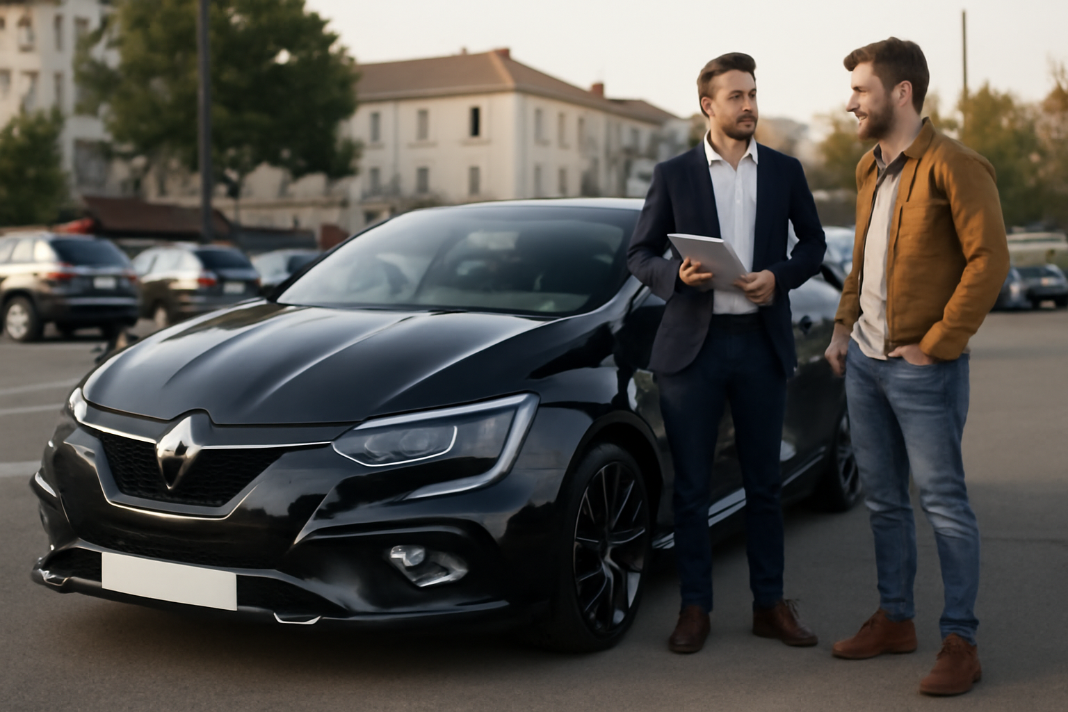 Renault Mégane 4 RS 44 megane 4 rs sur route, vue avant réaliste
