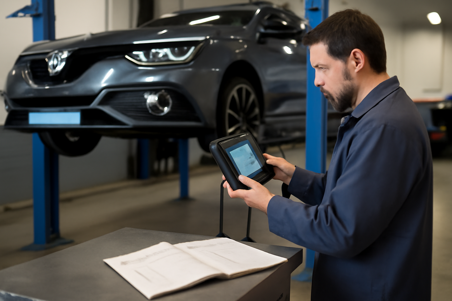Contrôle d’une Renault Mégane 4 RS 44 megane 4 rs : lecteur OBD et diagnostic sur écran