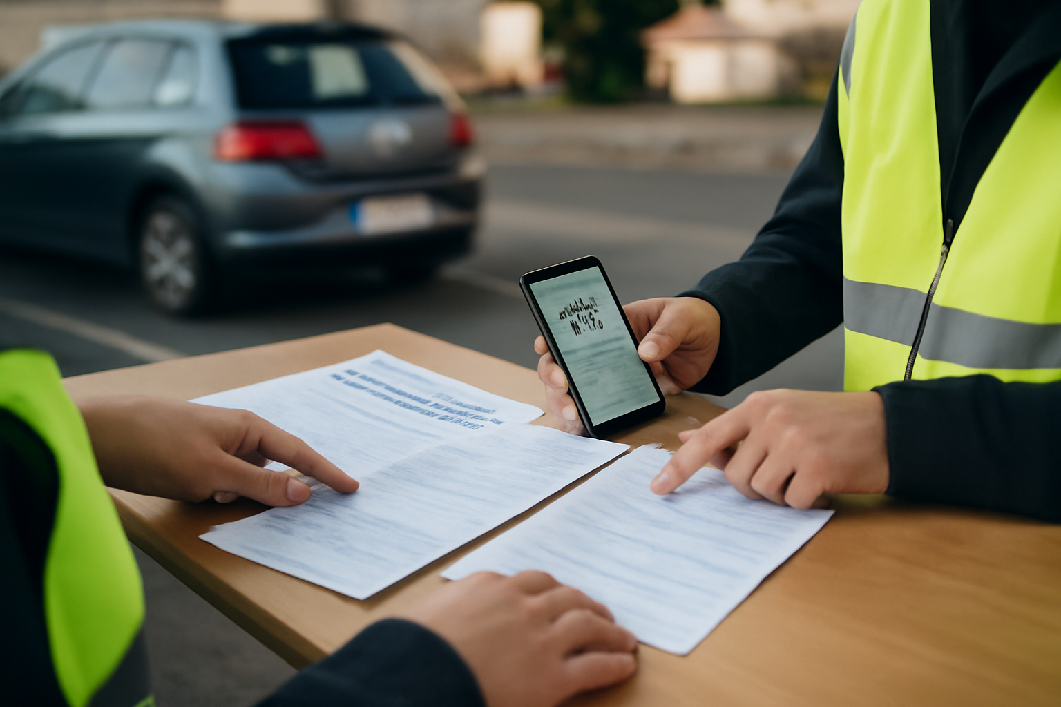 Contrôle technique et documents voiture lors d’une vérification d’achat Volkswagen up!