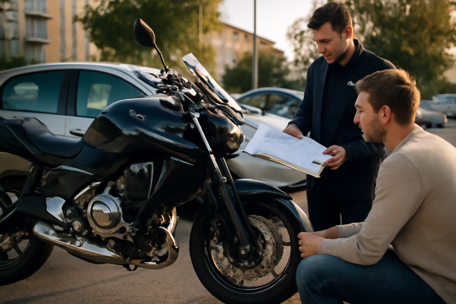 Kawasaki Z650 S 2026 à côté d’un vendeur, carte grise et pneus visibles