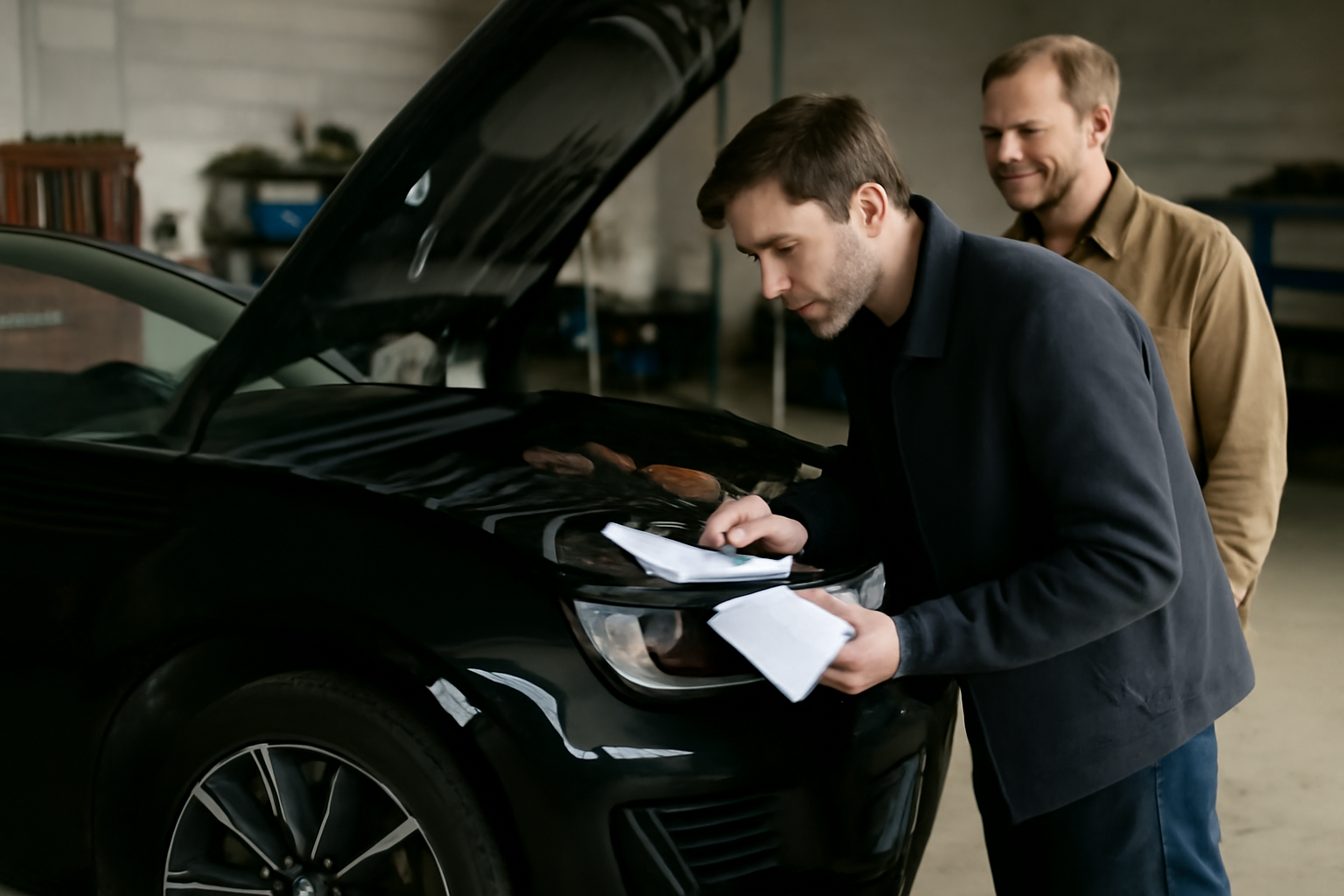 201 BRZ coupe inspection sous le capot et documents d’entretien lors d’un achat en France