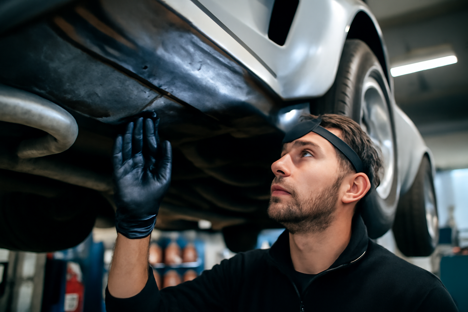 contrôle bas de caisse sur Corvette C3 pour vérifier la rouille avant achat