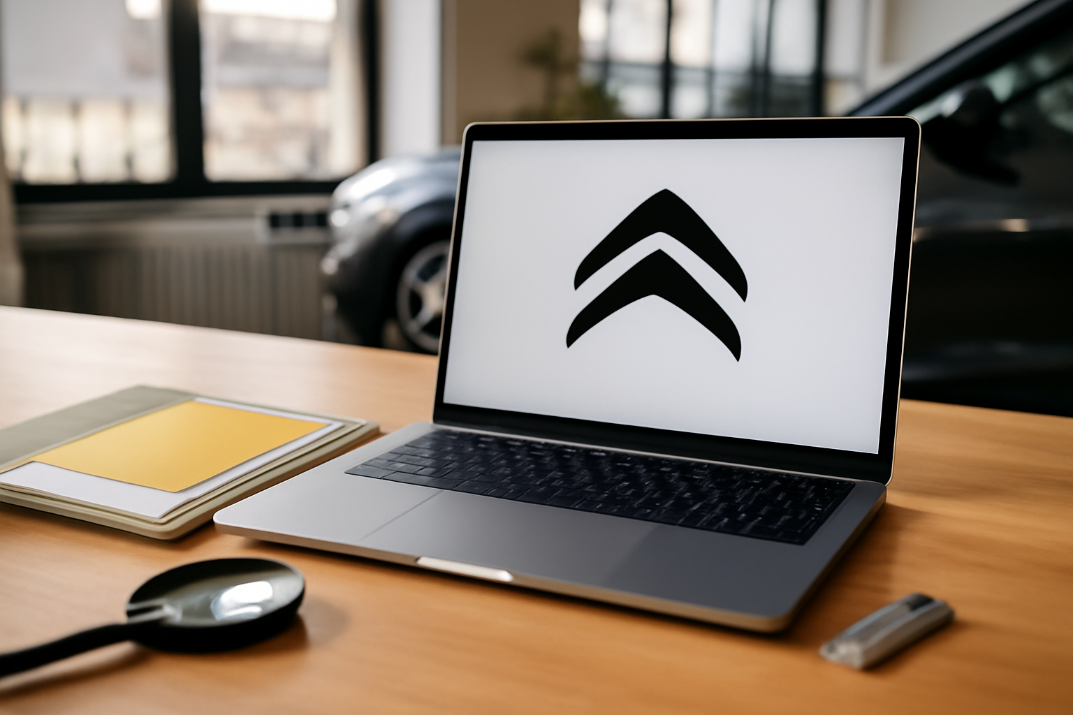 321 logo citroen en HD sur fond clair, double chevron et typographie