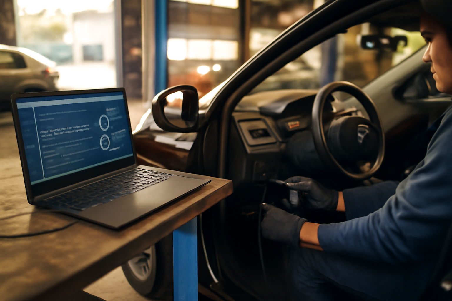 renolink diagnostic Renault sur ordinateur Windows avec interface OBD branchée